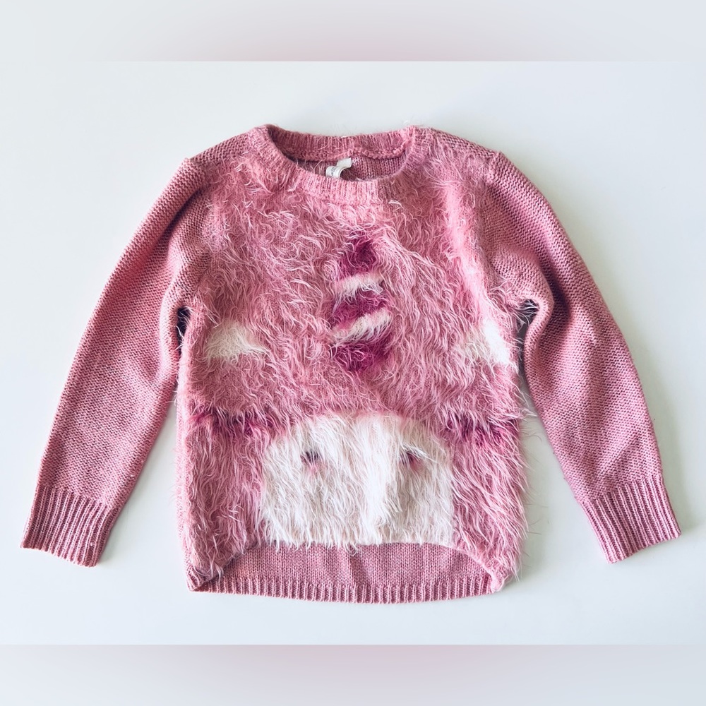 Love @ first sight Girls pink long sleeve unicorn sweater 2t